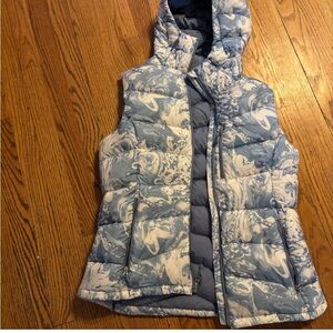 Eddie Bauer Blue and White Puffer Vest